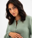 Blouse de grossesse manches longues en gaze de coton